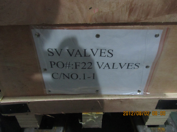 F22 Pressure seal Forged gate valve shipping mark