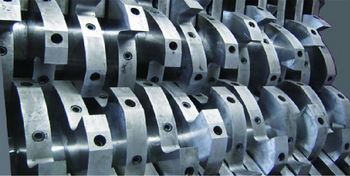 Assembly blades of double shaft shredder