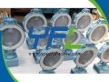 Bare Stem FEP Lined Butterfly valve with ISO Top Flange