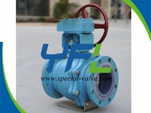 Gear Opearted PTFE Lined Ball Valve by YFL
