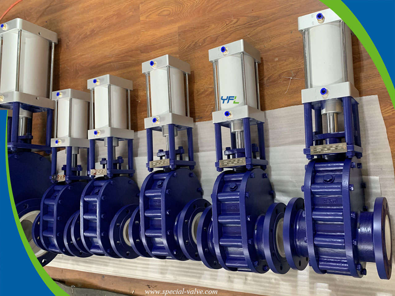 Wear Resistant Pneumatic Ceramic Double Disc Gate Valves for fly ash