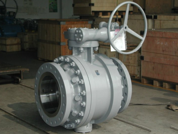 Three pieces body trunnion mounted ball valves