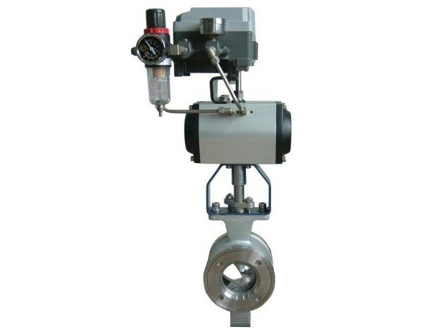 Pneumatic V-port cut-off ball valve