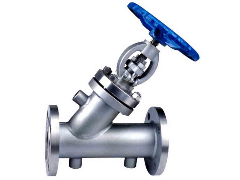 Steam jacketed Y type globe valve