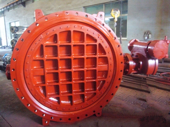AWWA C504 DN1500 Double Eccentric Double Flanged Butterfly Valve 