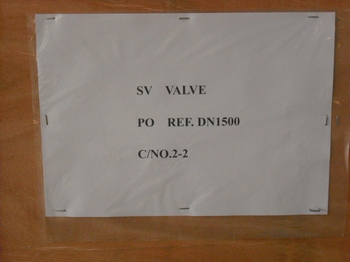 AWWA C504 DN1500 Double Eccentric Double Flanged Butterfly Valve Shipping Mark