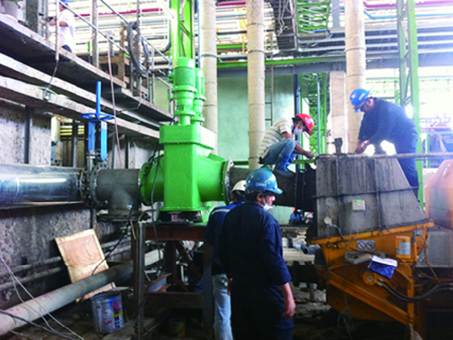 Inline wastewater installed in pipeline in Thailand