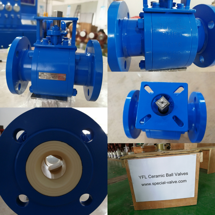 Ceramic V port ball valves for abrasive service