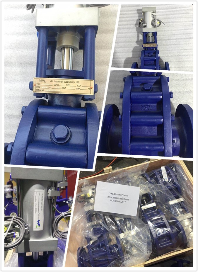 ceramic double disc gate valve for power plants