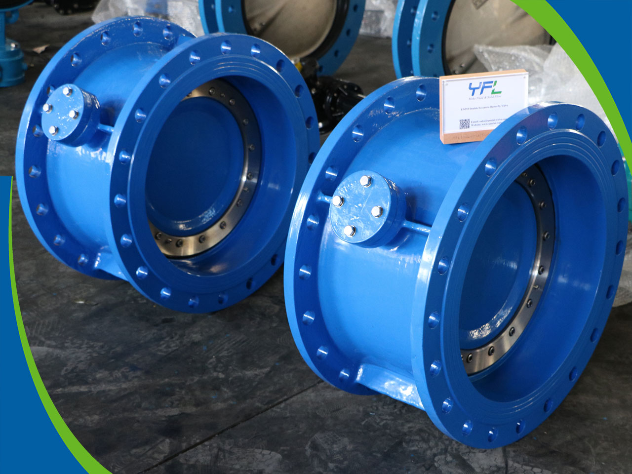 EN593 GGG40 Double flange Double eccentric butterfly valve