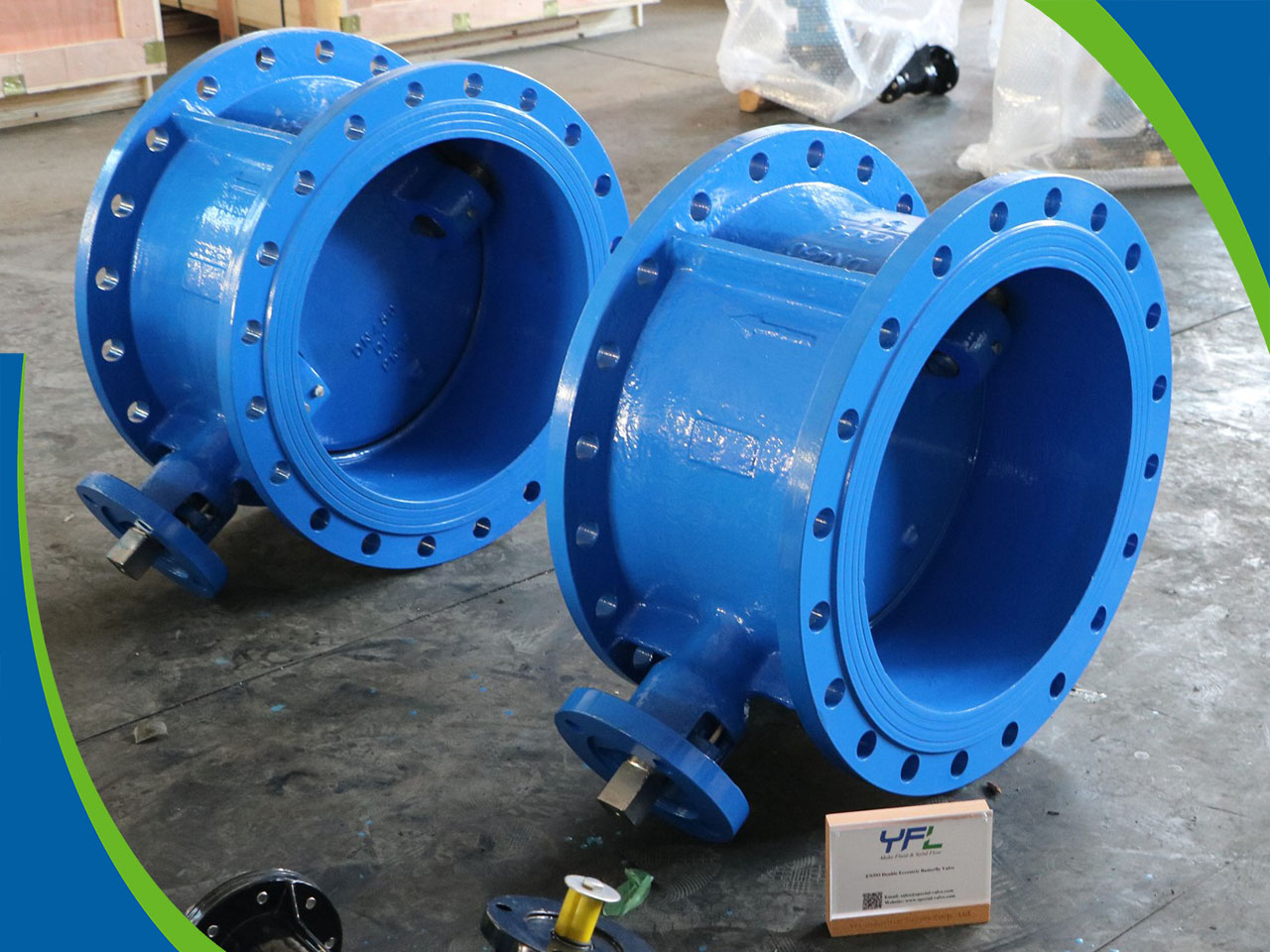 EN593 GGG40 Double flange Double eccentric butterfly valve