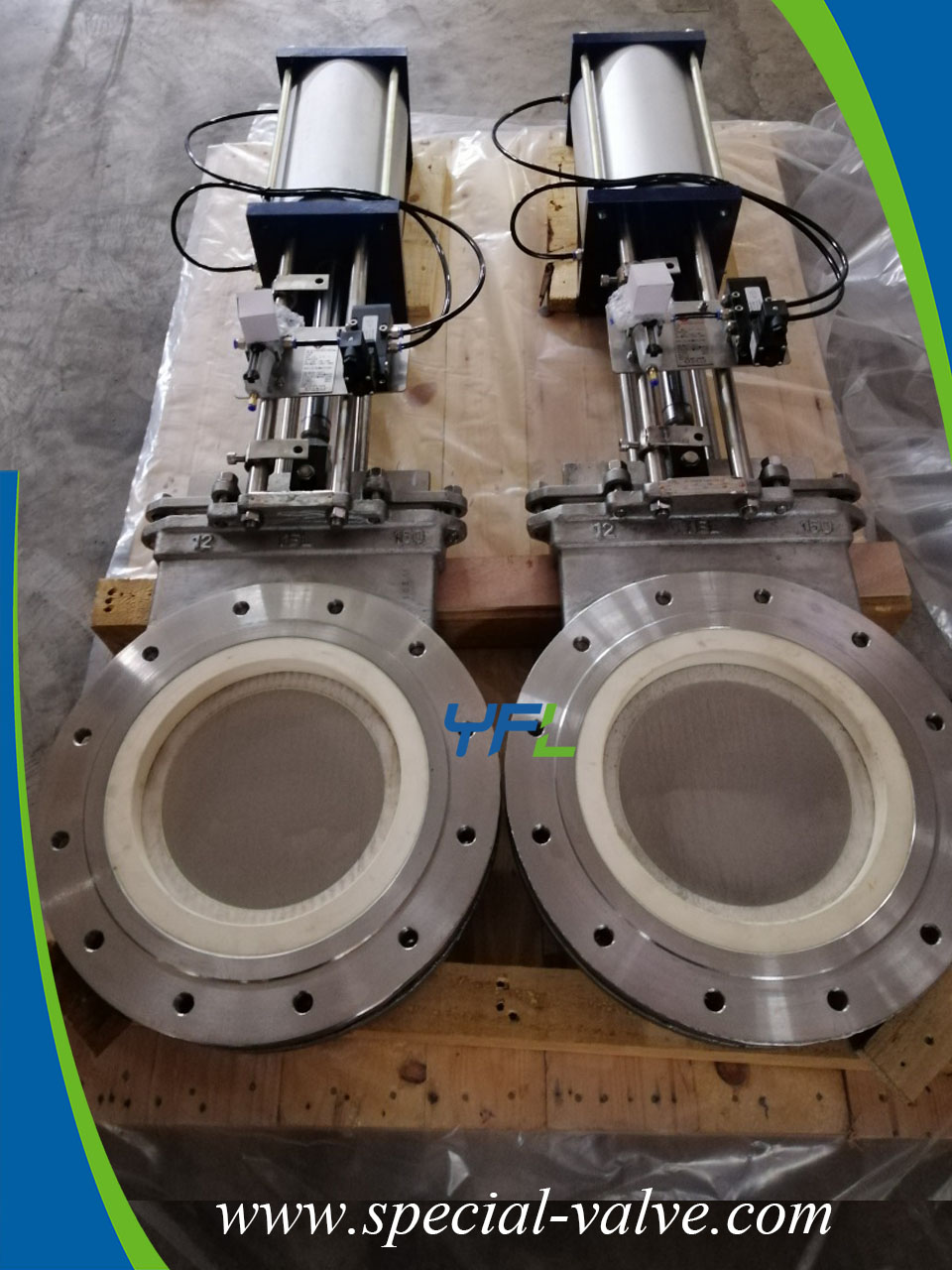 Ceramic knife gate valve for silicon dioxide 