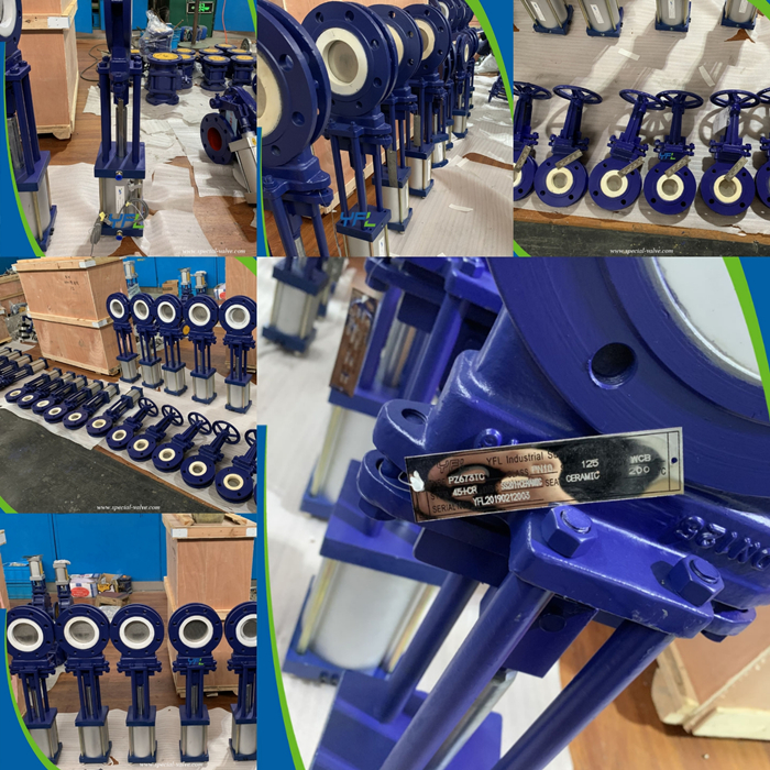 abrasion resistant pneumatic ceramic knife gate valve for limestone