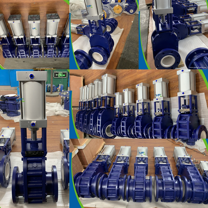 wear resistant pneumatic ceramic double disc gate valve