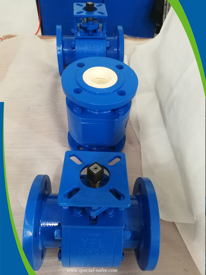 abrasion resistant ceramic V--port ball valve for mining slurry