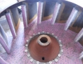 Wear resistant ceramic lined air fan impeller