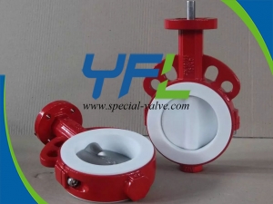 Split Body PTFE Lined butterfly valve