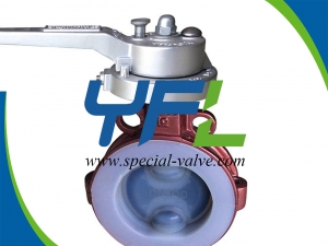 Lever Operated PFA Lined butterfly valve