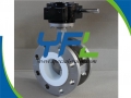 CF8M Body Flanged Teflon Lined Butterfly valve