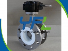 CF8M Body Flanged Teflon Lined butterfly valve