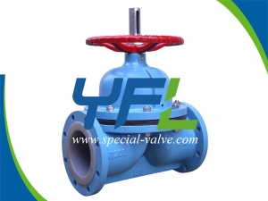 Manual GG25 Body PFA Lined Diaphragm Valve by YFL