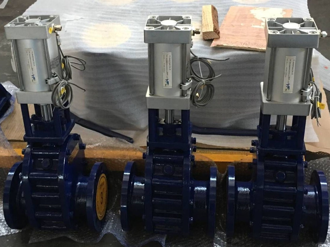 DN80 Pneumatic Ceramic Double Disc Gate Valves to the Philippines
