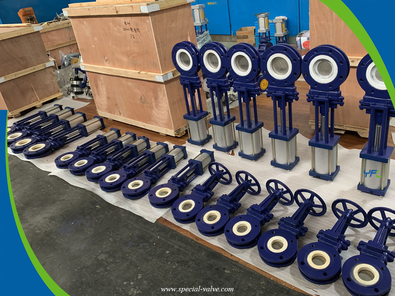 Abrasion resistant pneumatic ceramic knife gate valve for abrasive limestone