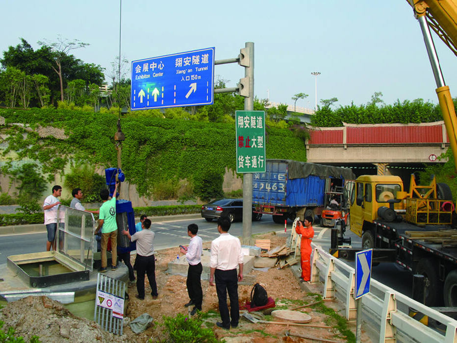 Double drum wastewater grinder installed in the Xiangan Channel Tunnel in xiamen