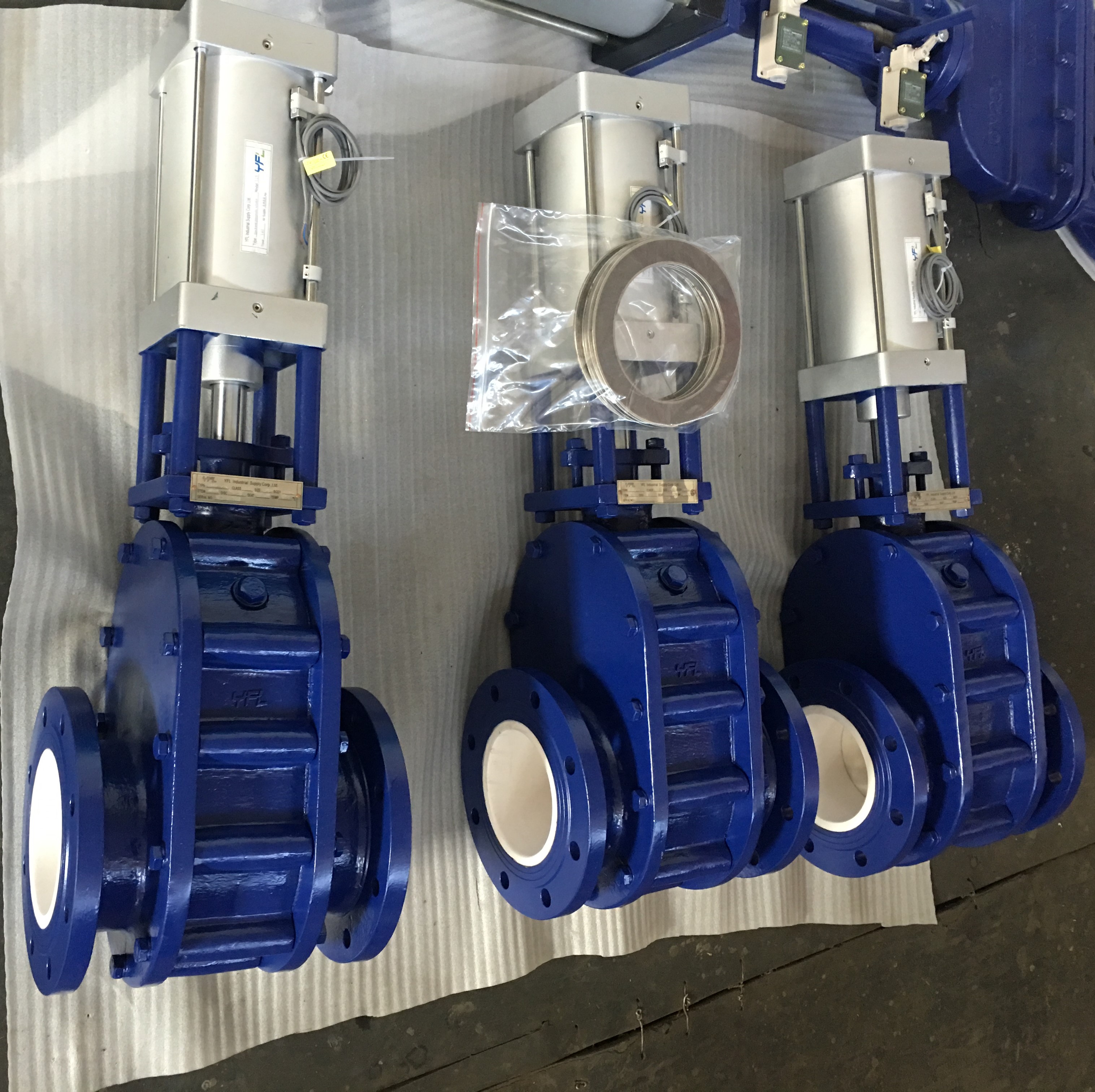 Ceramic double disc gate valve for flue gas desulphurization system 