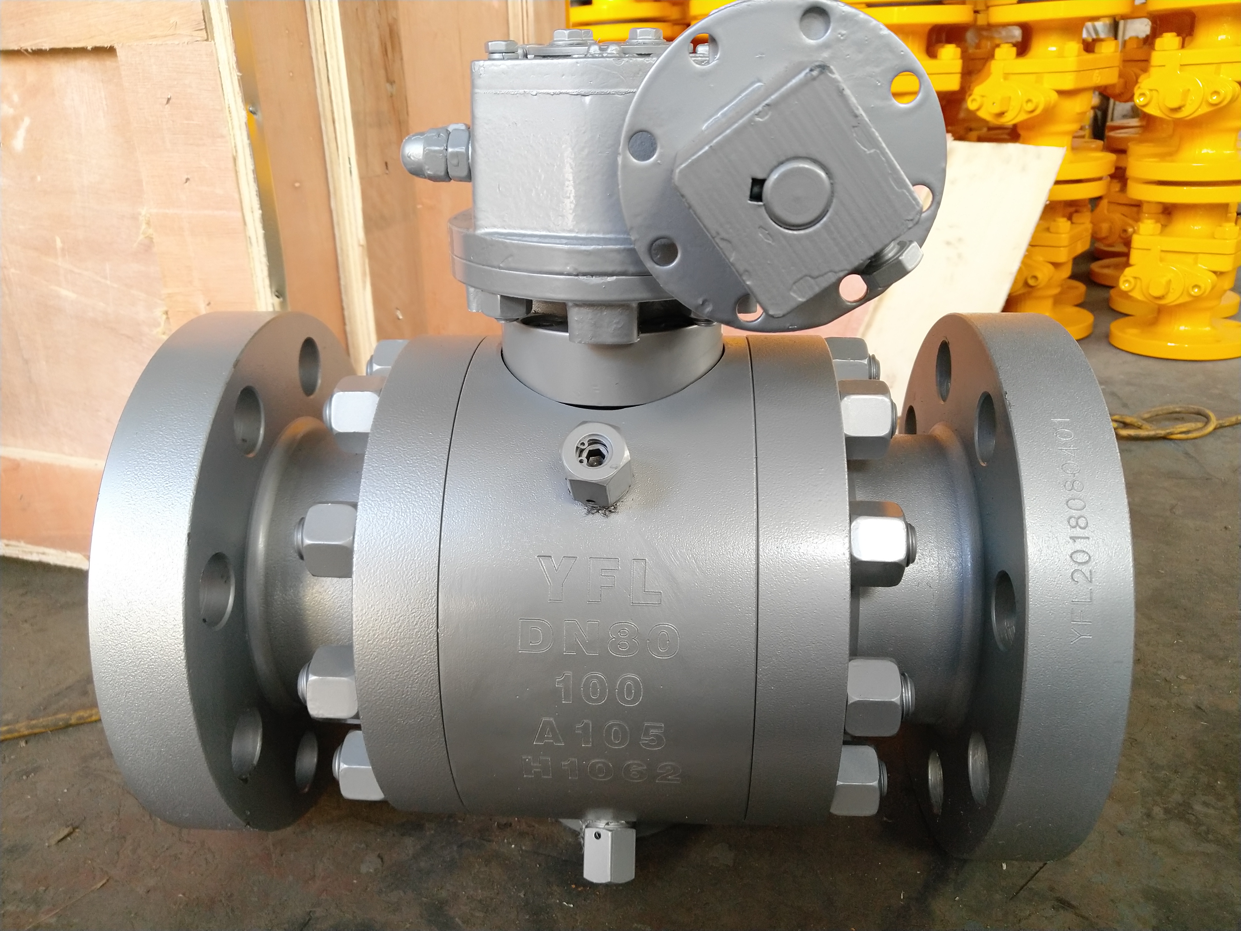 PN100 DN80 A105 Trunnion Mounted Ball Valves For Peru Market