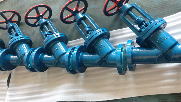 Ebonite lined Y type globe valves exported to Brazil